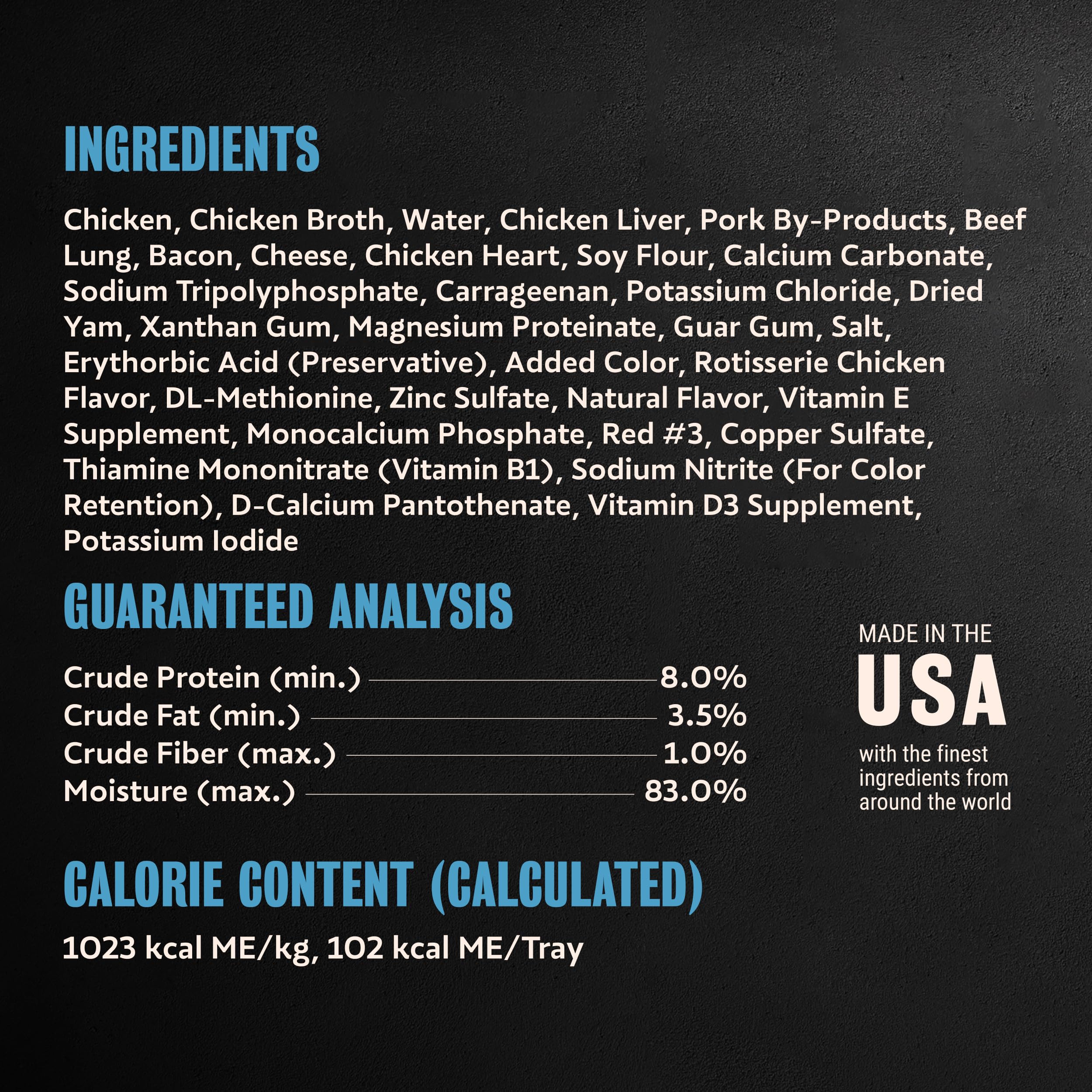 Cesar Rotisserie Chicken Flavor with Bacon & Cheese aroma and texture.