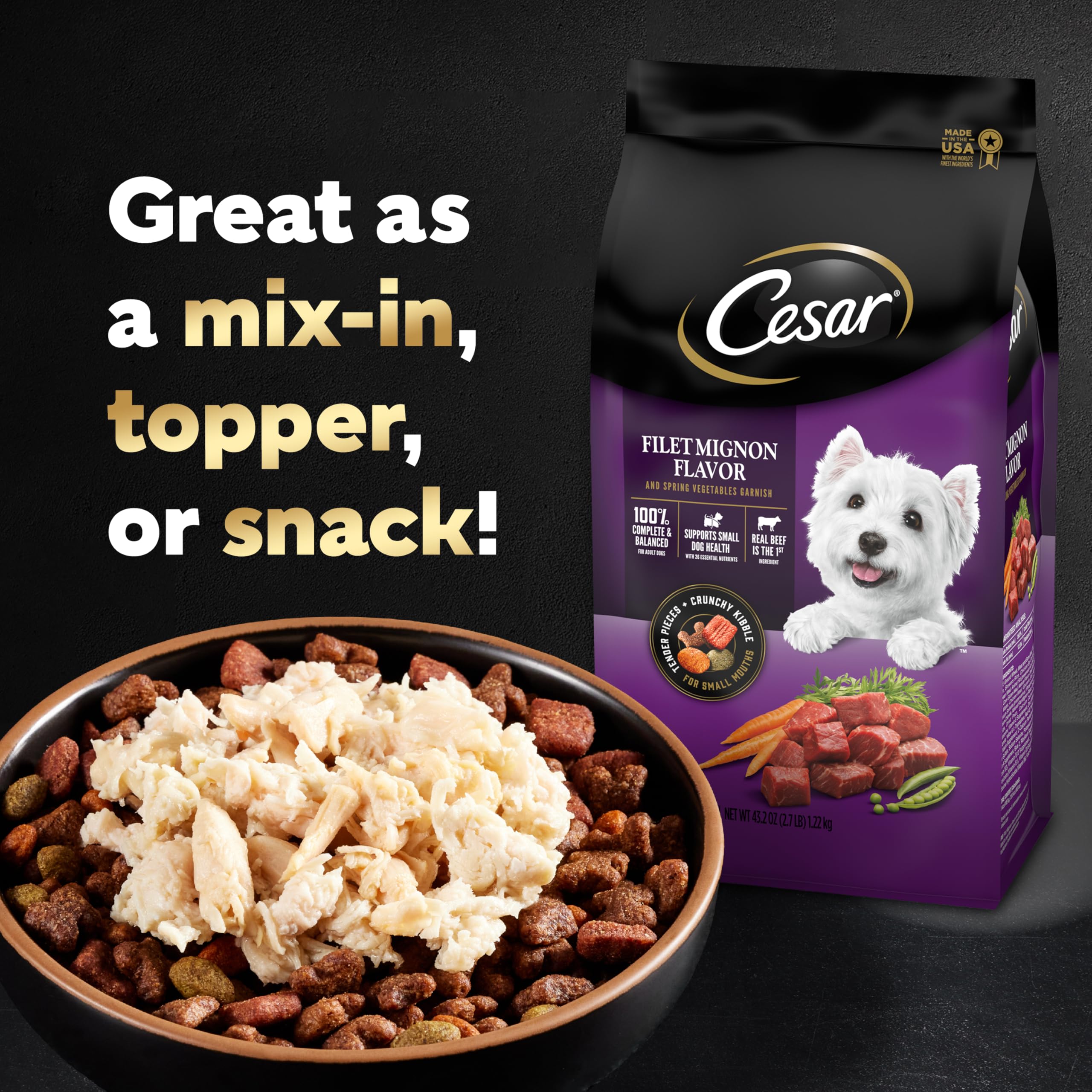 Cesar Simply Crafted packaging supports fresh portion-controlled meals.