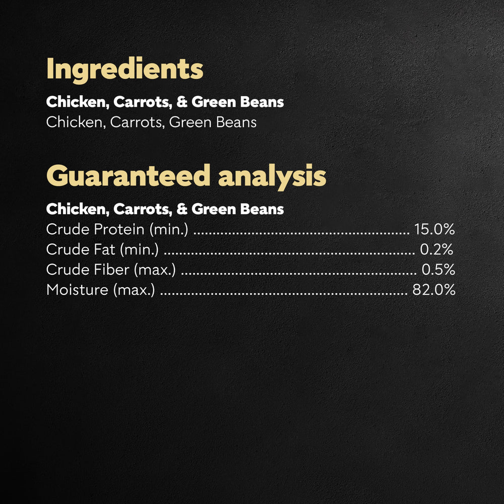 Cesar Simply Crafted topper vegetable blend visual with chicken for dogs