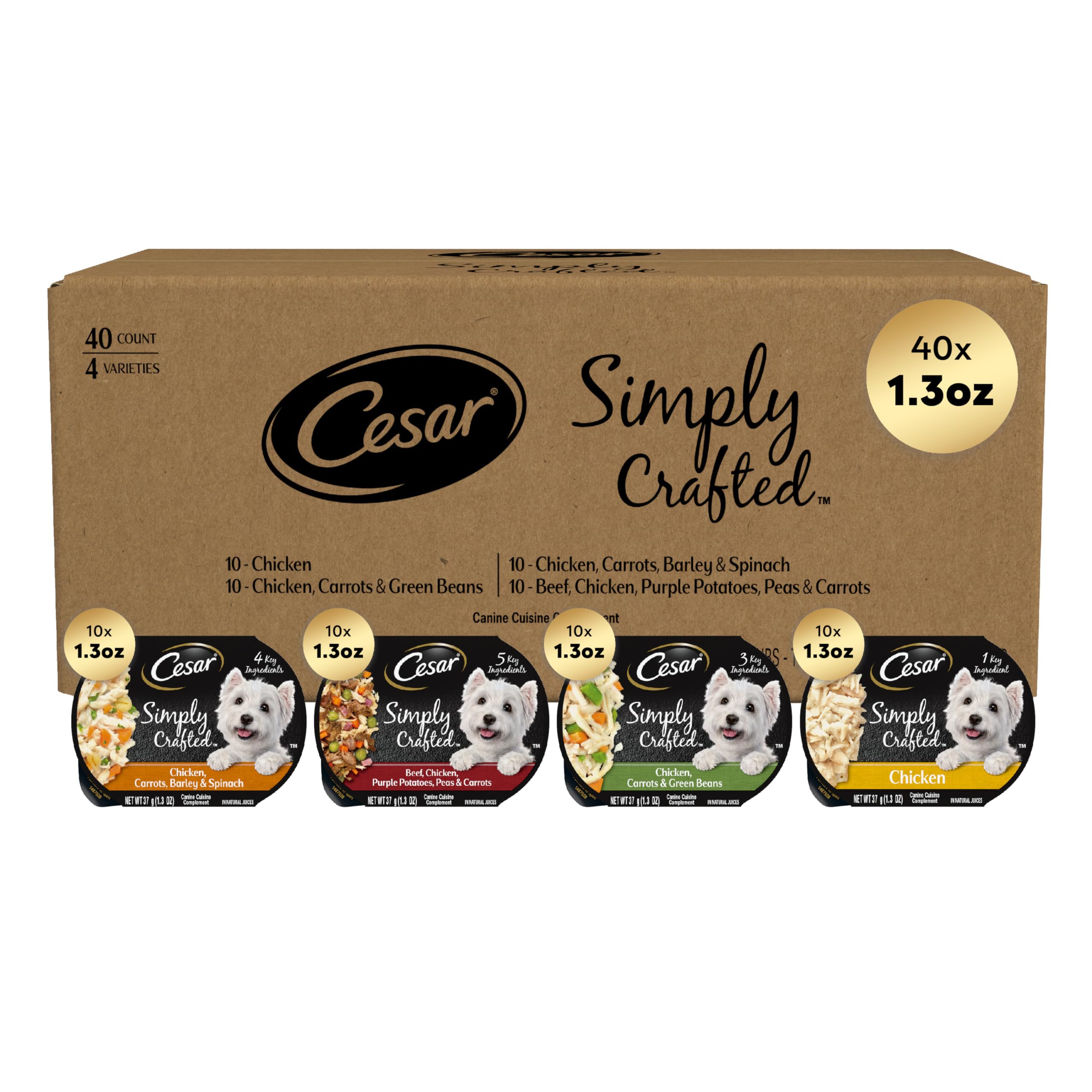 Cesar Simply Crafted beef topper tub close-up with rich aroma