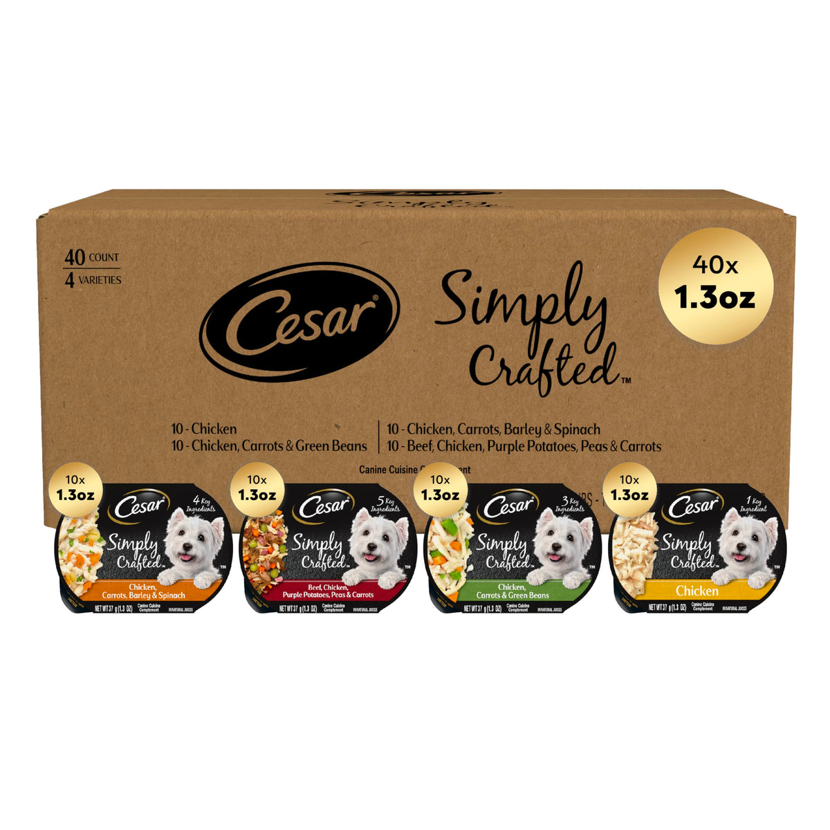 Cesar Simply Crafted beef topper tub close-up with rich aroma