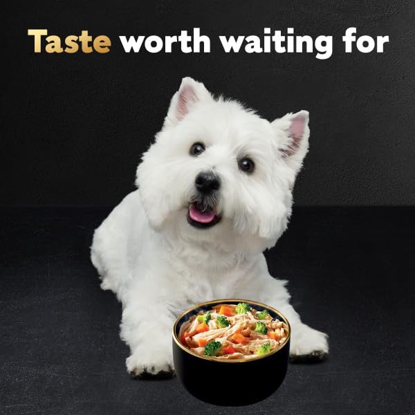 Cesar Warm Bowls ingredients emphasis real chicken and vegetables for dogs.