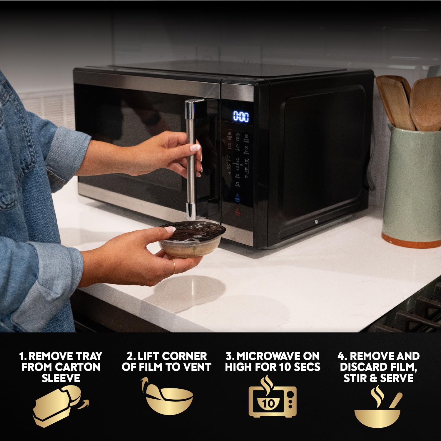 Cesar Warm Bowls microwave-ready serving to heat quickly for busy owners.