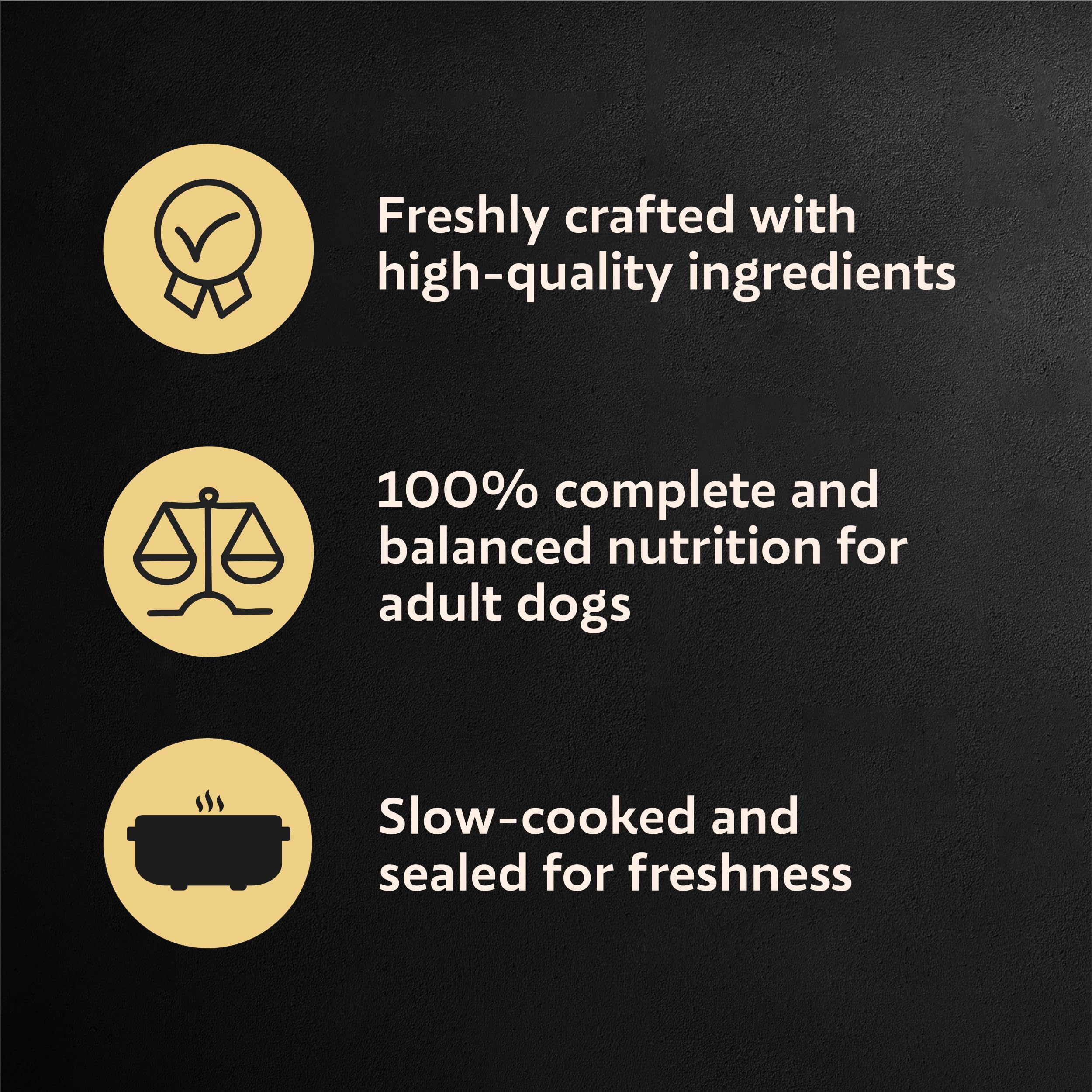 Cesar wet dog food with real pork as the #1 ingredient, protein-rich flavor.