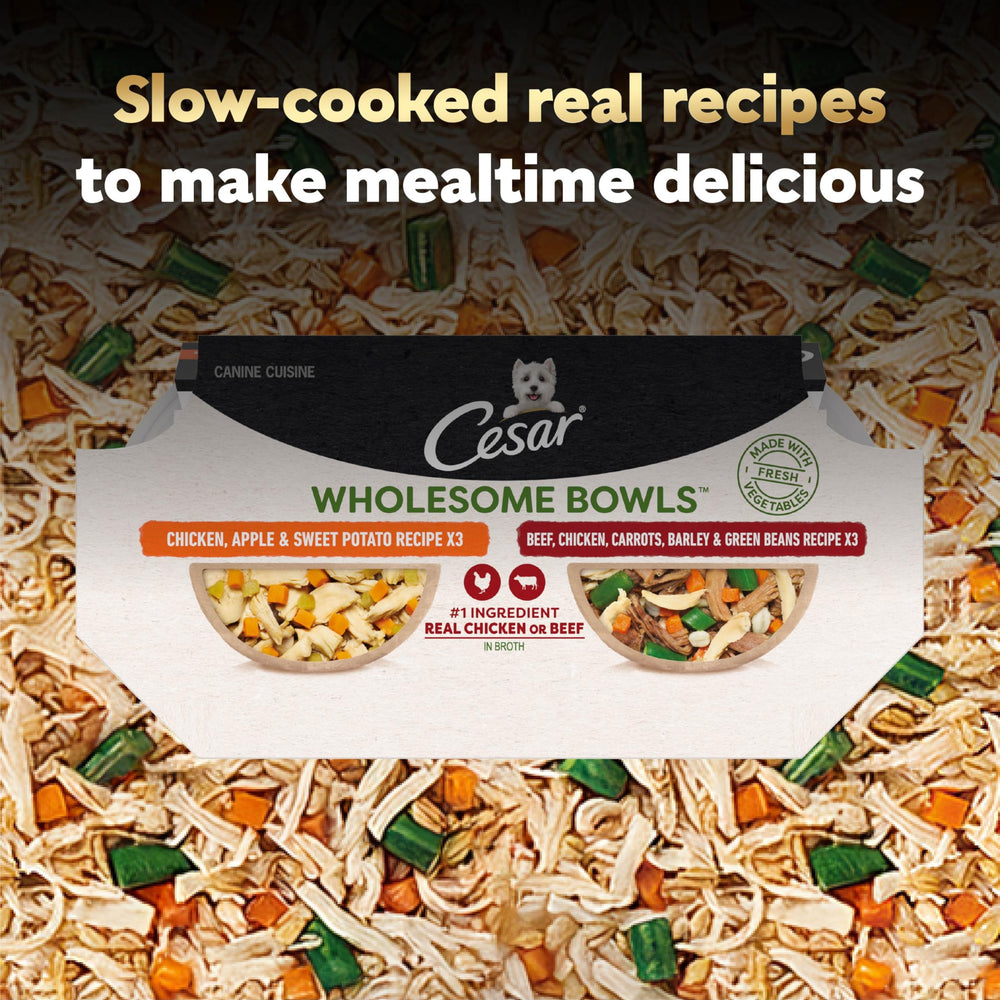Cesar Wholesome Bowls no by-products, clean ingredient list appeals to mindful feeders
