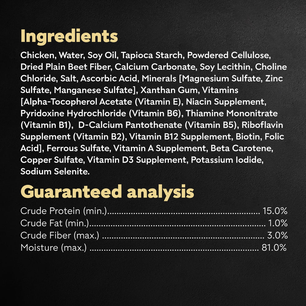 Cesar Wholesome Bowls real-chicken nutrition with added vitamins and minerals.