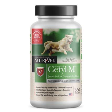 Cetyl M dog joint action bottle supports canine mobility and daily joint comfort.