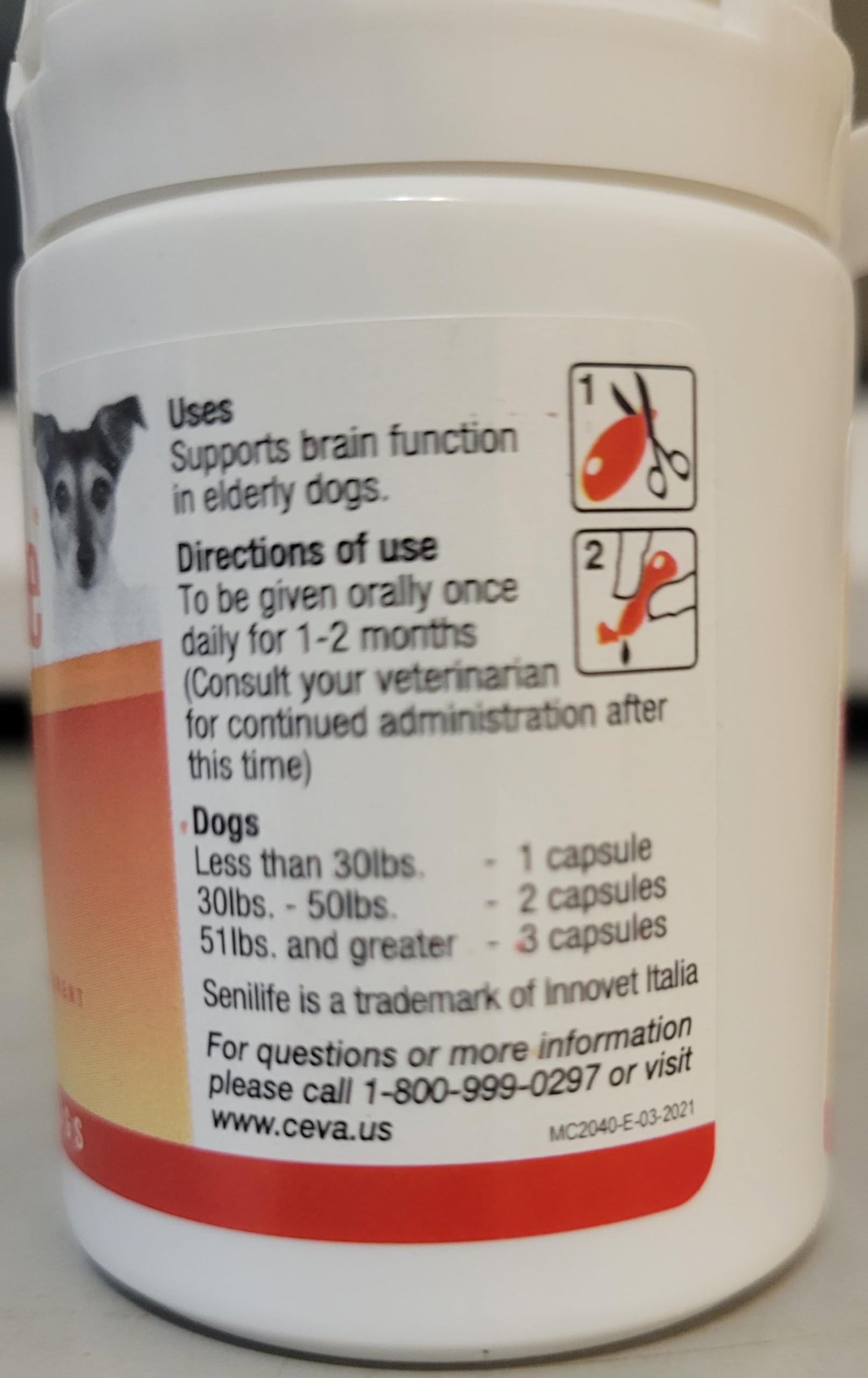 Ceva Senilife box displayed on shelf highlighting health support for dogs