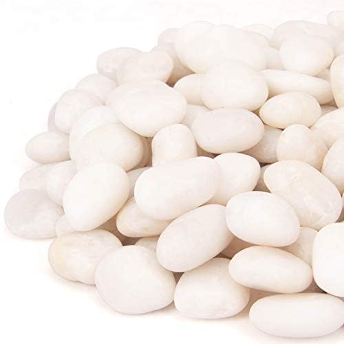 CFKJ 18lbs white pebbles close-up for a clean, modern landscape