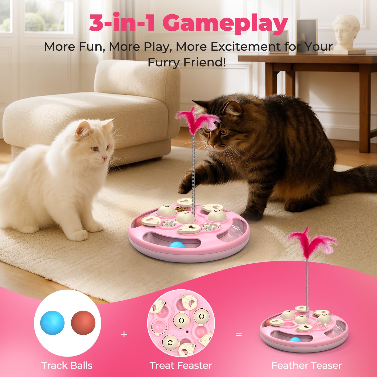 CGBD treat-feeder tray promotes slow, mindful meals during play.