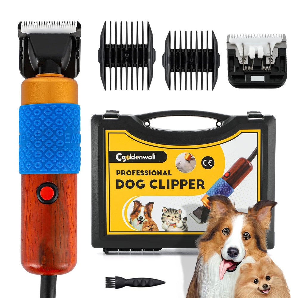 CGOLDENWALL dog clipper body with mahogany handle for safe grooming.