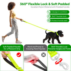 ChalkLit LED dog leash showing up to 500 feet visibility.