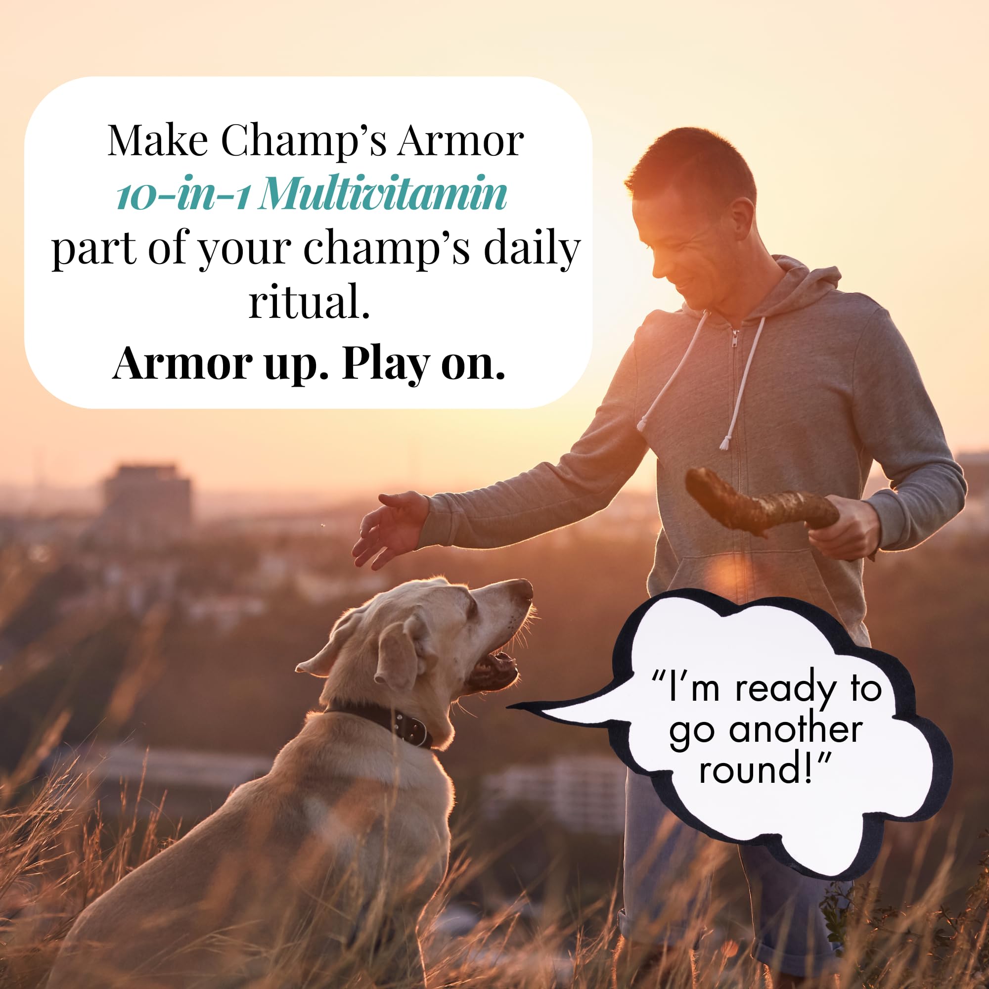 Champ's Armor coat-boosting vitamins help reduce shedding.