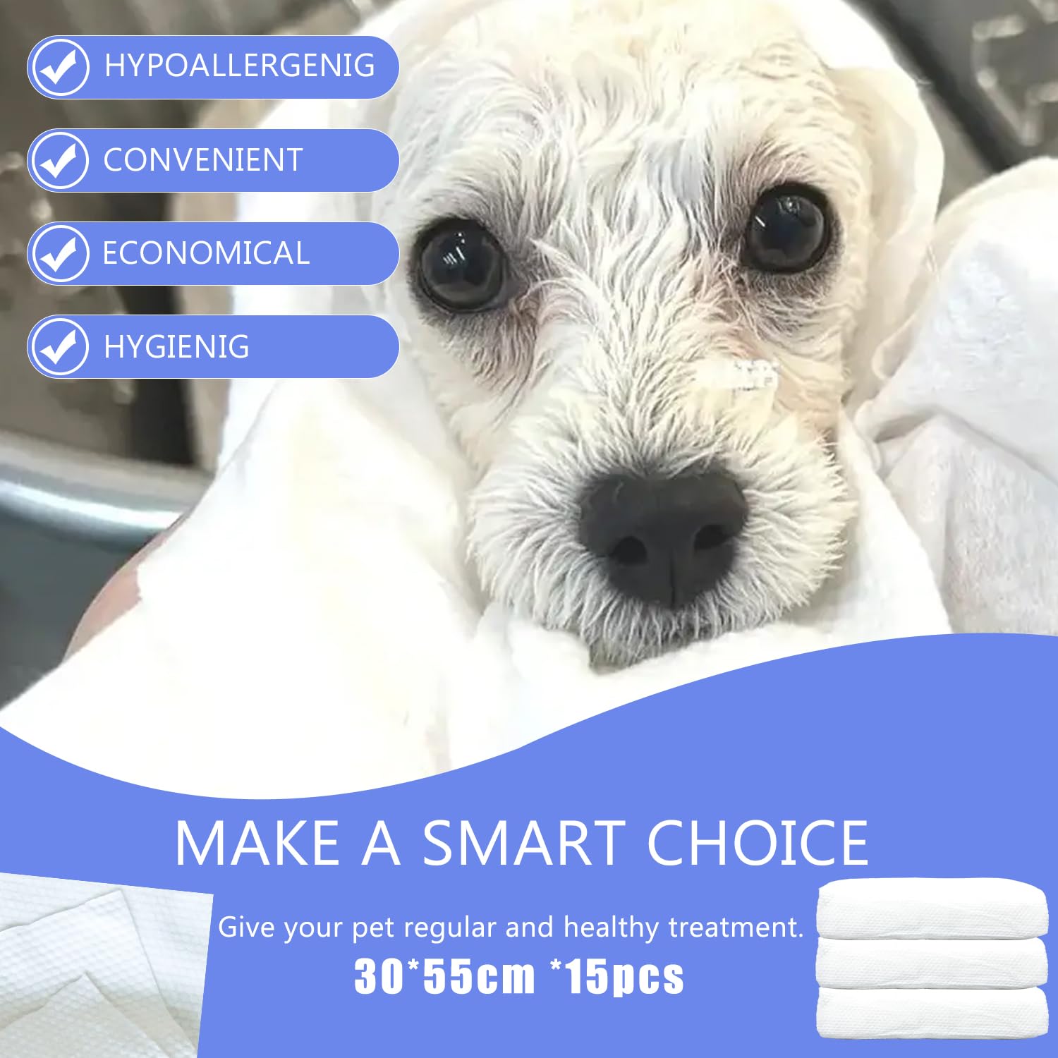 CHANHOO quick-dry towel keeps pets warm and dry.