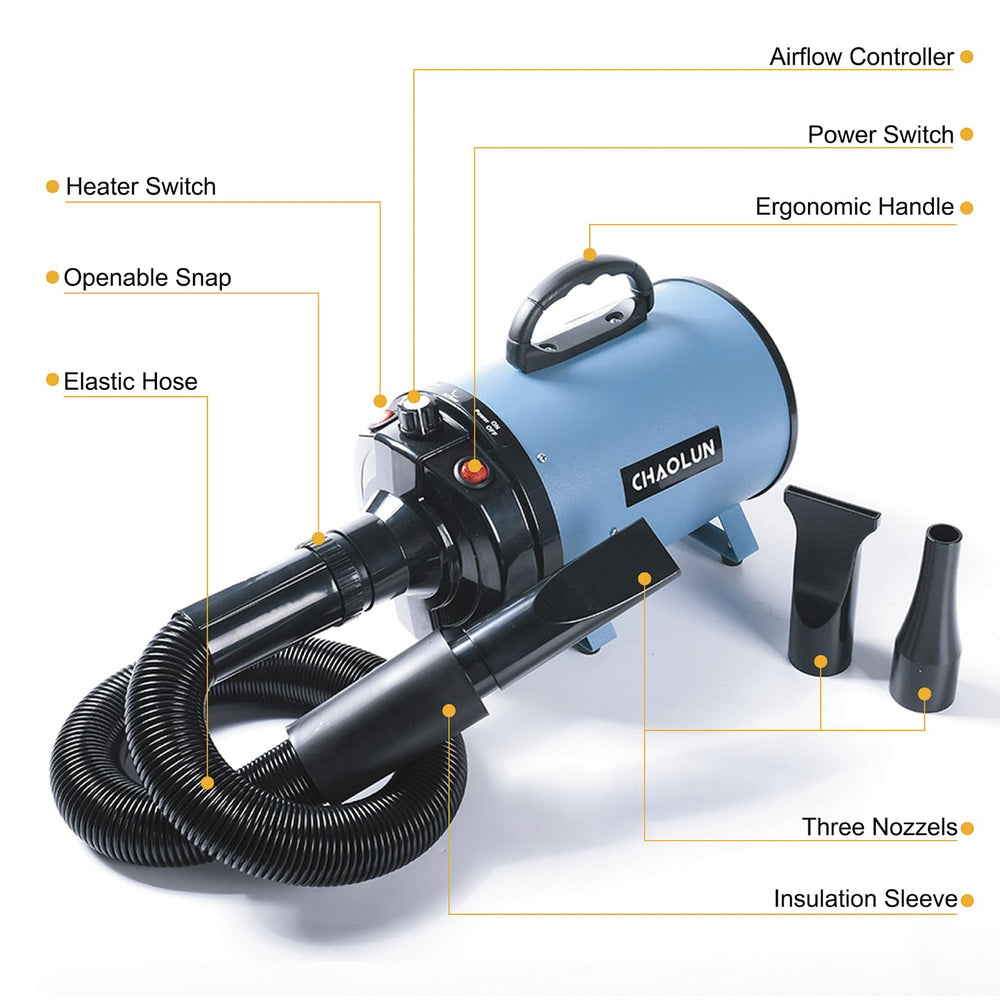 CHAOLUN Dog Dryer features adjustable speed for tailored blow-drying