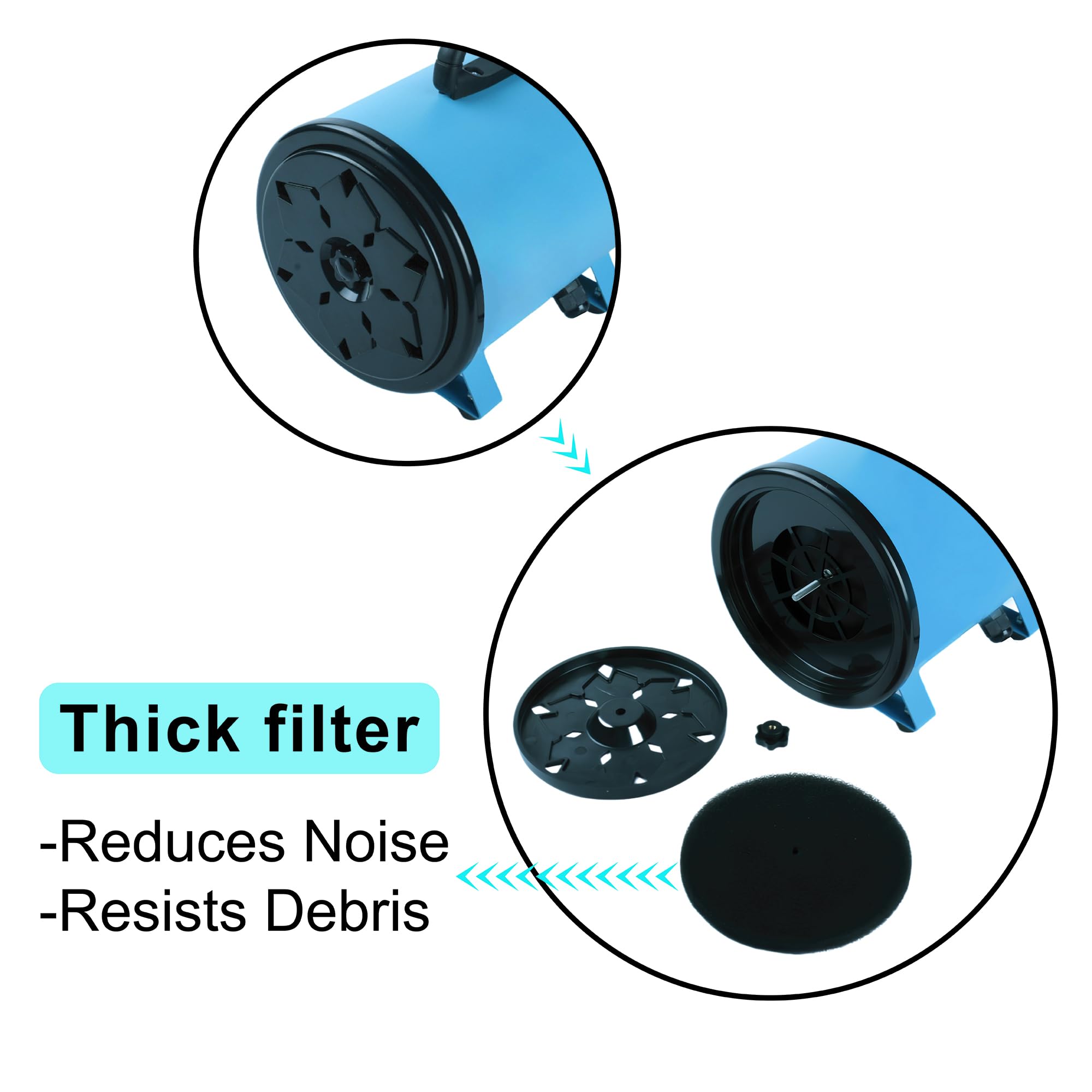 CHAOLUN Dog Dryer blue housing emphasizes compact design and durability