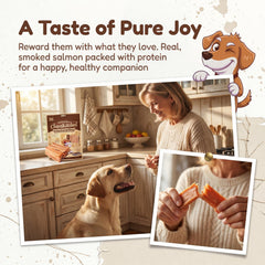 Training reward bites from Chaoskitchen salmon jerky for motivation.