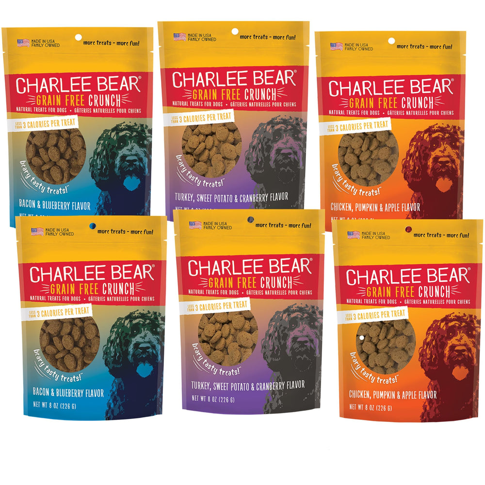 Charlee Bear Crunchy Train Treats: 3-calorie bites ideal for frequent training rewards.