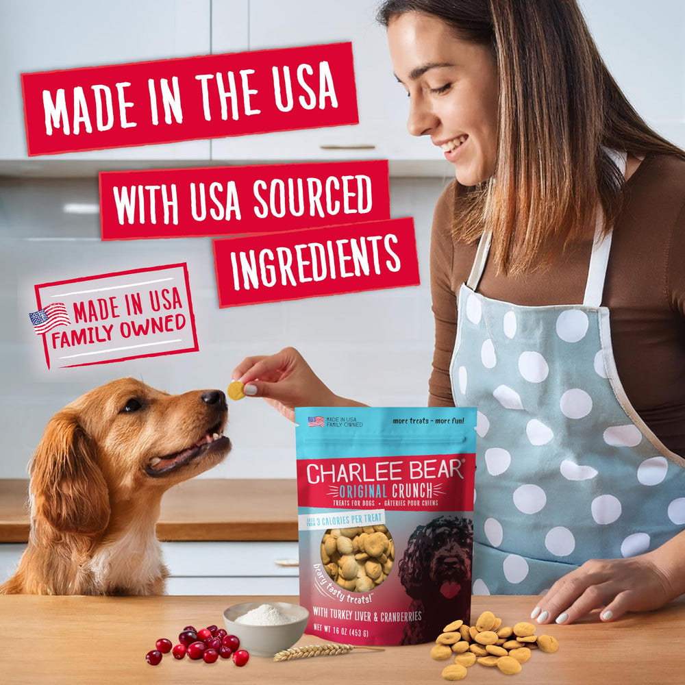 Charlee Bear Original Crunch pocket-size on-the-go, convenient rewards for walks and car rides.