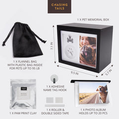 Chasing Tails dog urn magnetic lid, secure and accessible for respectful remembrance.