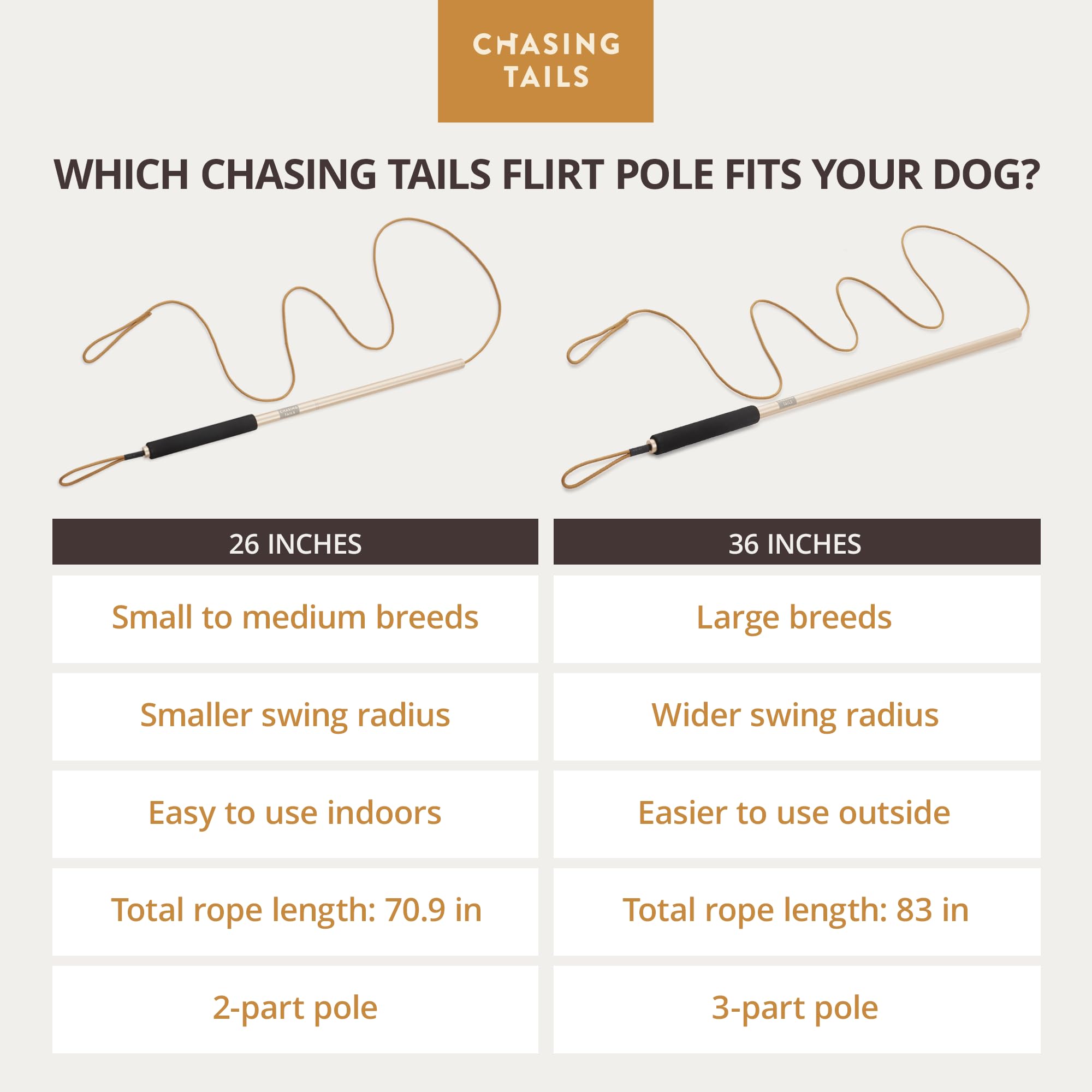 Chasing Tails Flirt Pole ideal for small and medium breeds.