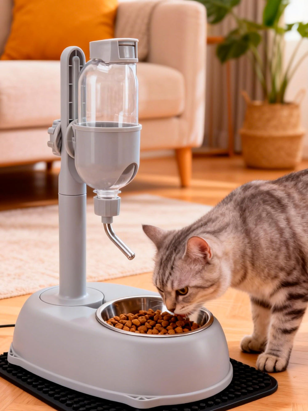 Chazcool height-adjustable dispenser adapts to different pet heights.