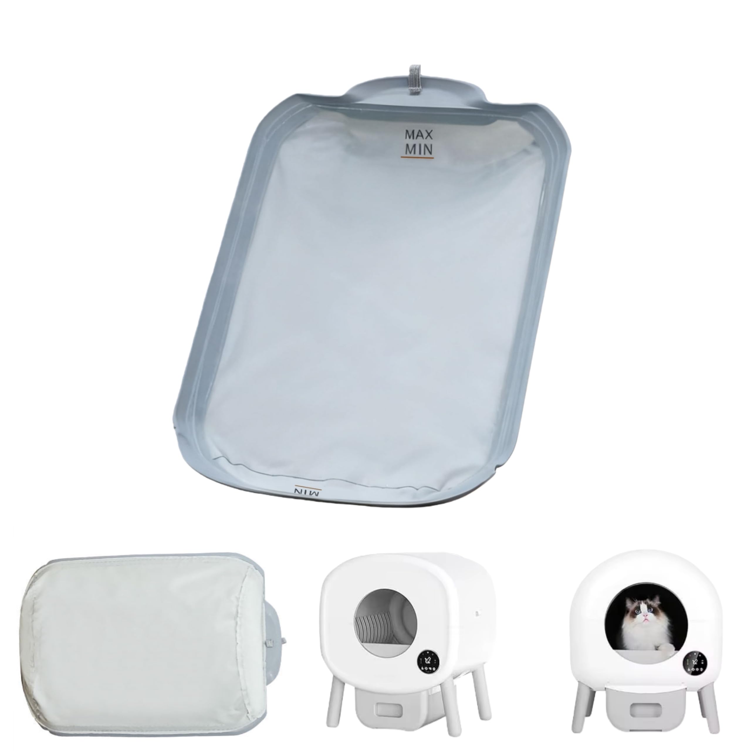 CHECPURRY basin liner with drop-in fit for self-cleaning boxes