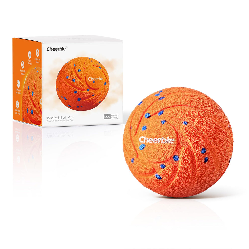 Cheerble Wicked Ball Air outer shell provides durable, chew-resistant play for dogs.