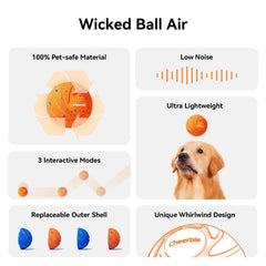 Cheerble Wicked Ball Air rolling action demonstrates automatic movement for mental stimulation.