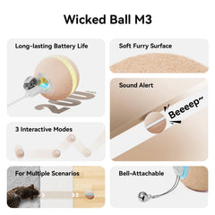 Cheerble Wicked Ball M3 on low-pile carpet for safe, interactive sessions