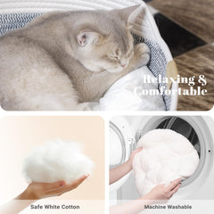 CHEERHOME PETS cat bed basket in soft grey complements any room