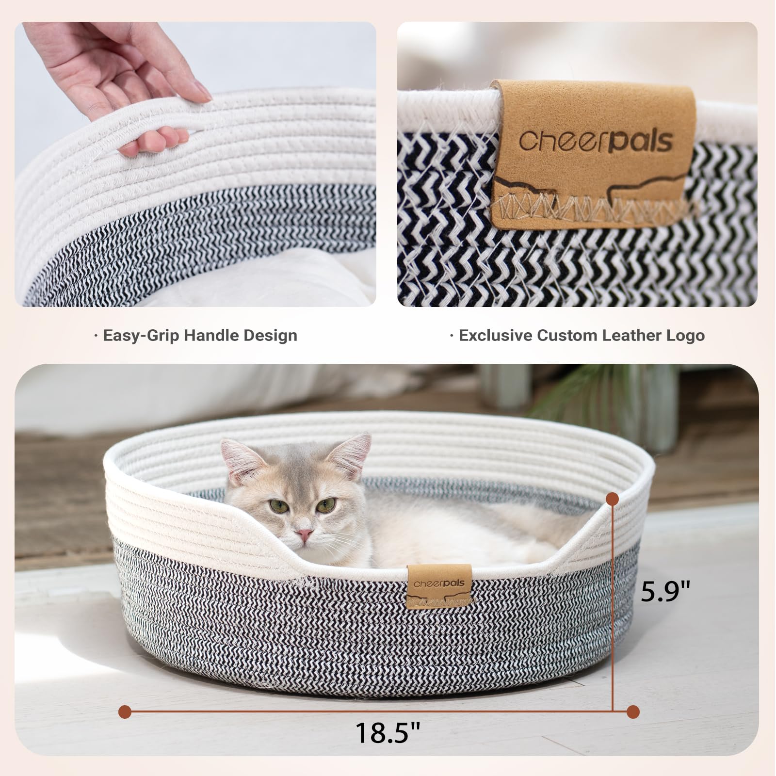 CHEERHOME PETS basket provides a natural scratching surface for gentle play