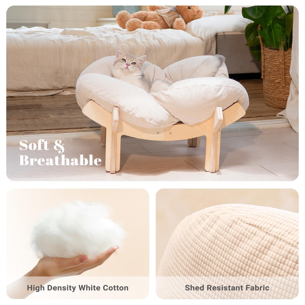 CHEERHOME PETS cushion uses breathable, shed resistant fabric for comfort.