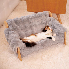 CHEERHOME PETS elevated cat couch-bed in dark grey-blue for cozy indoor lounging