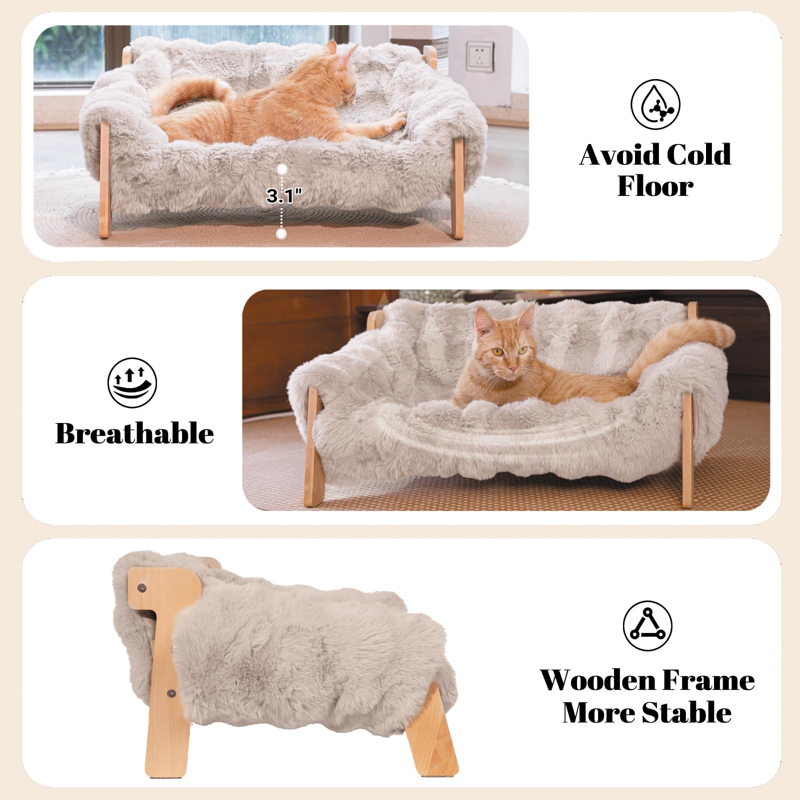 CHEERHOME PETS elevated cat couch easy installation with included tools.