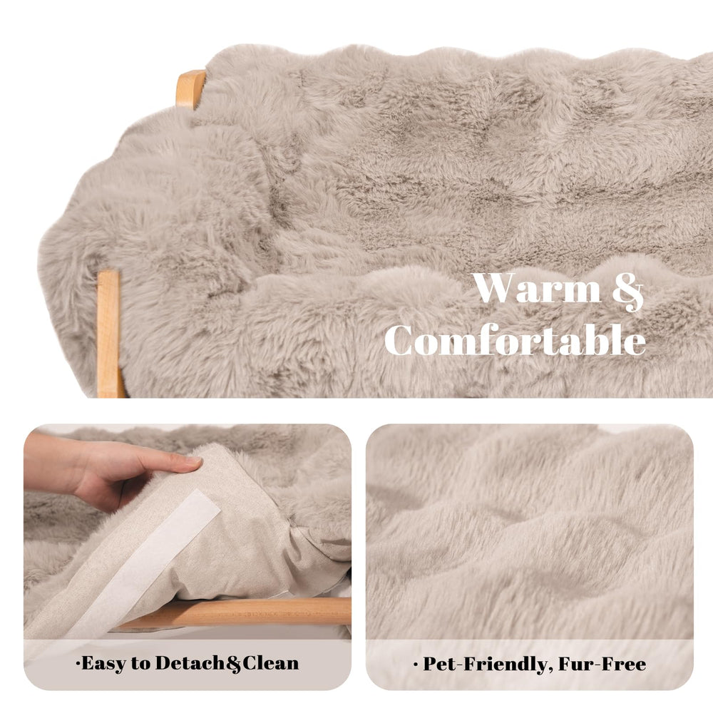 CHEERHOME PETS elevated cat couch soft cushion detaches for quick hair removal.