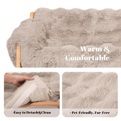 CHEERHOME PETS elevated cat couch soft cushion detaches for quick hair removal.
