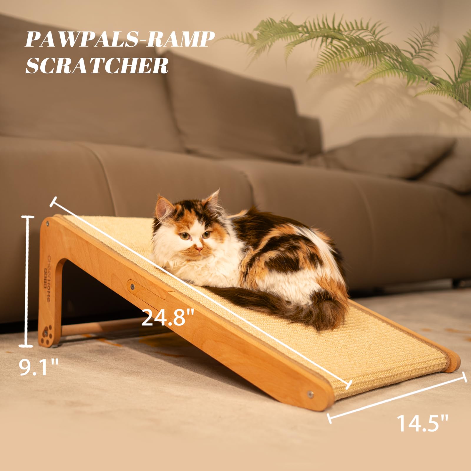 CHEERHOME PETS furniture-protecting sisal scratcher diverts claws from sofas.