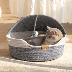Cheerpals cat basket bed blue inside cushion highlights removable comfort cushion.