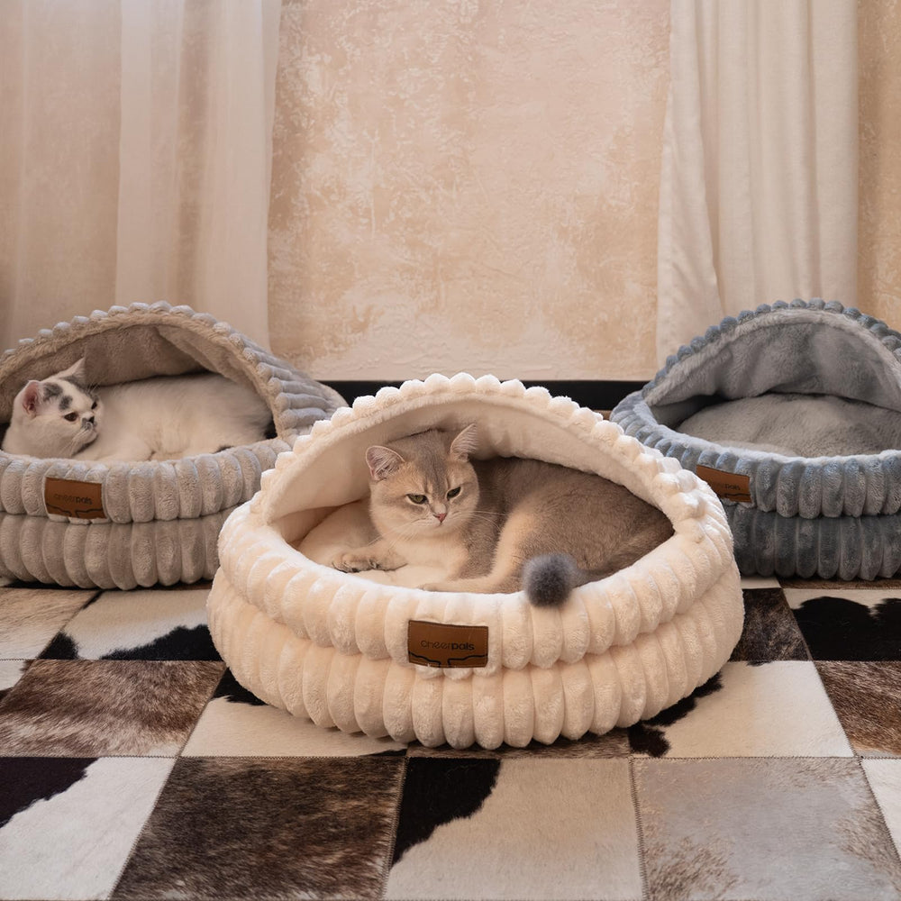 CHEERPALS Cat Cave Bed fully expands after unpacking for full comfort.
