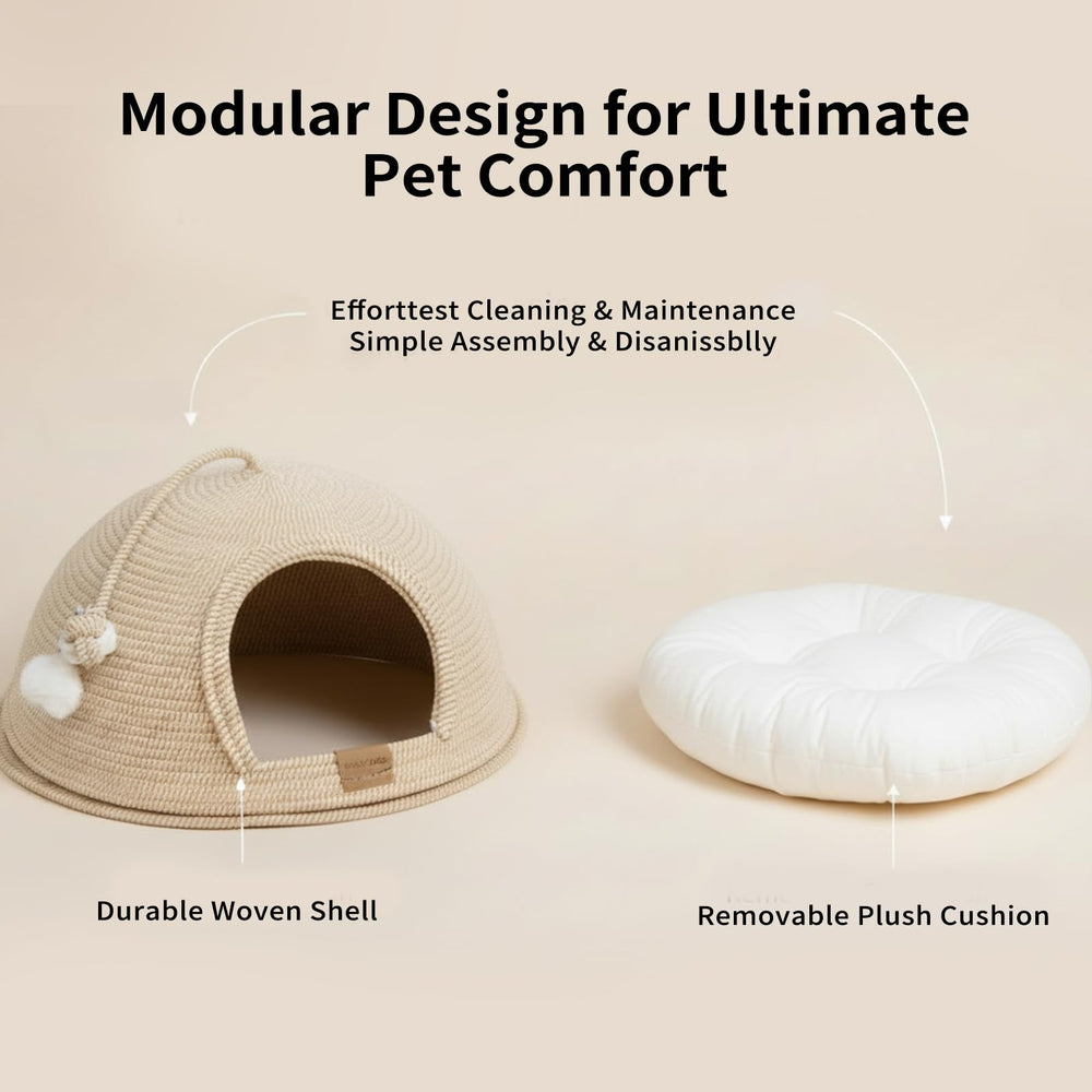 CHEERPALS Cat Cave Bed machine-washable for easy cleaning.