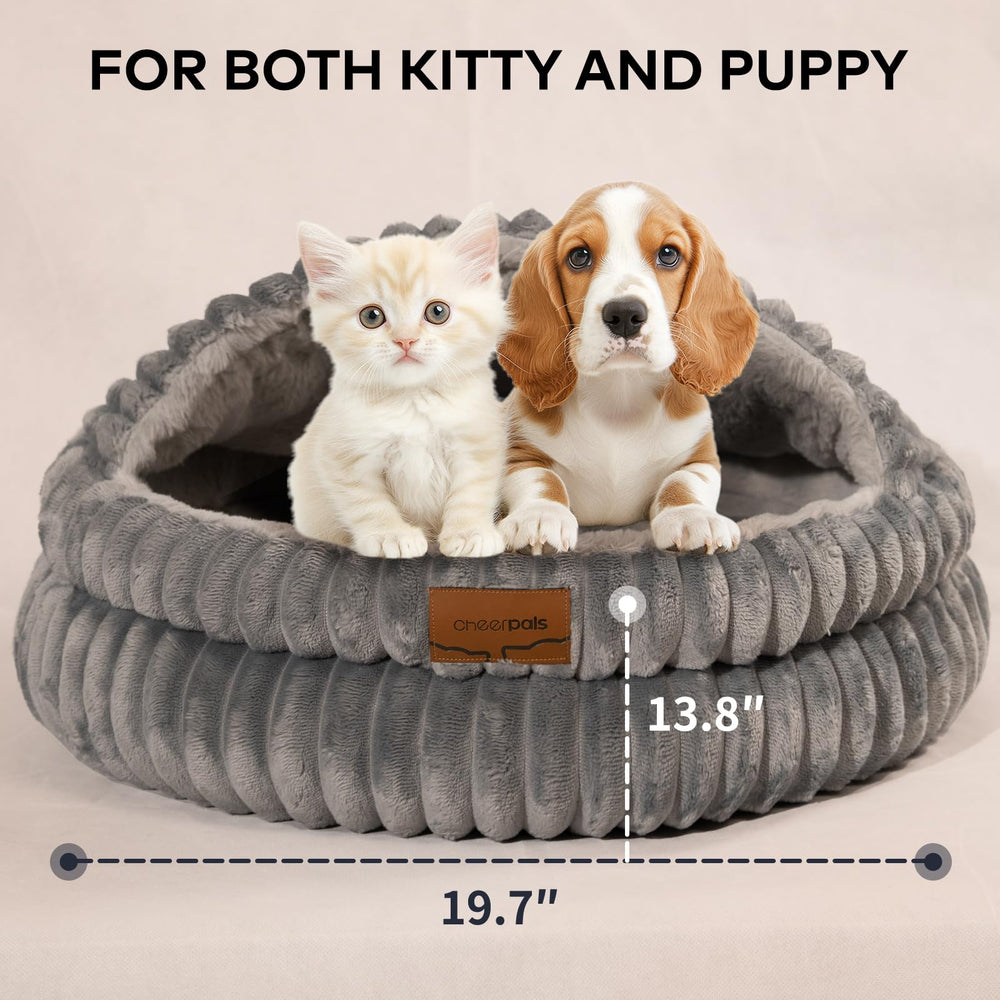 CHEERPALS Cat Cave Bed non-slip base prevents sliding on smooth floors.