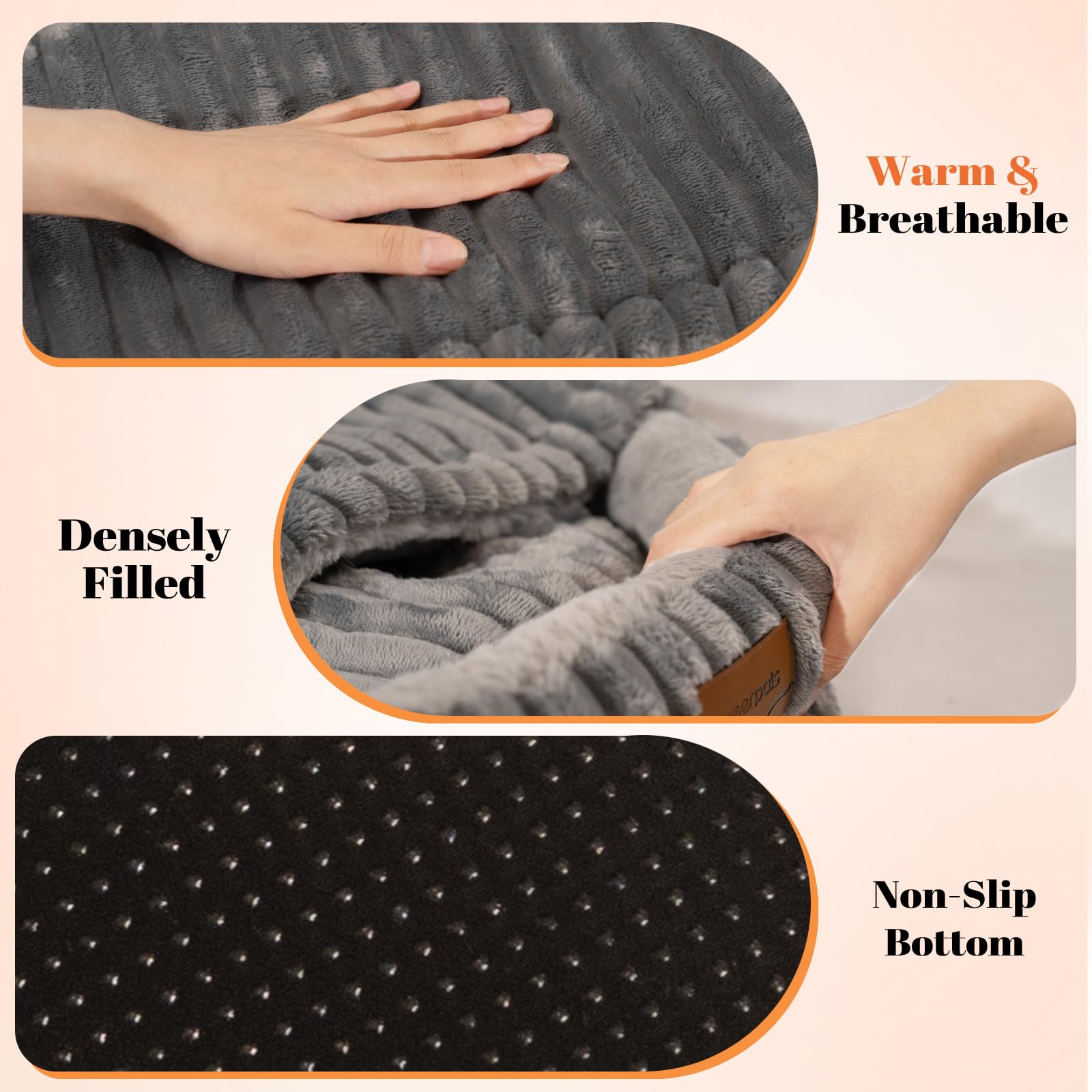 CHEERPALS Cat Cave Bed soft plush fabric feels luxurious to touch.