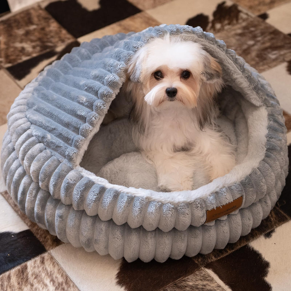 CHEERPALS Cat Cave Bed expands to full shape after unboxing.