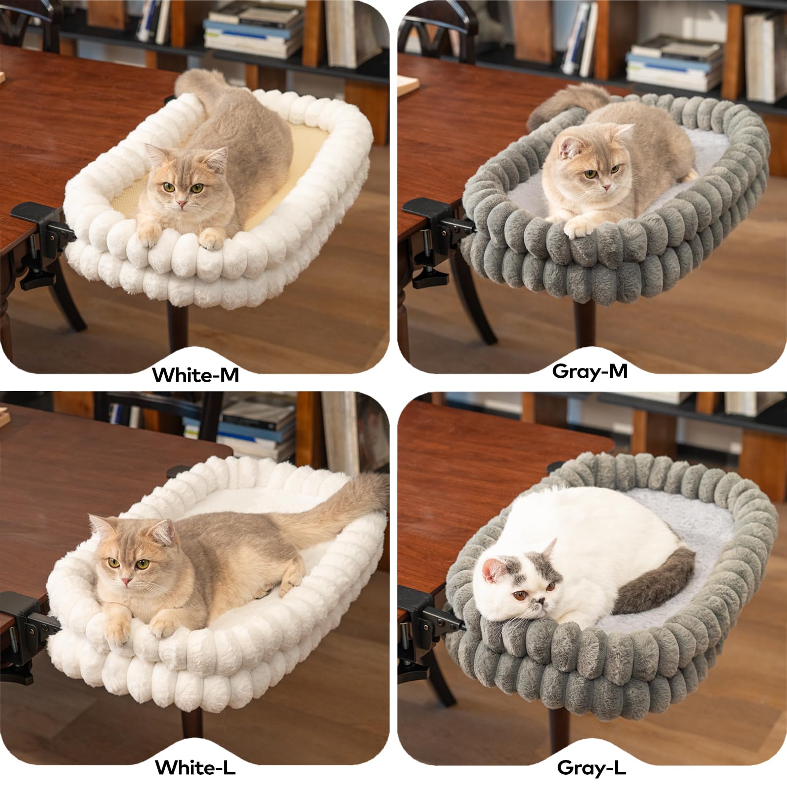 CHEERPALS cat desk bed in grey color complements modern workspaces.