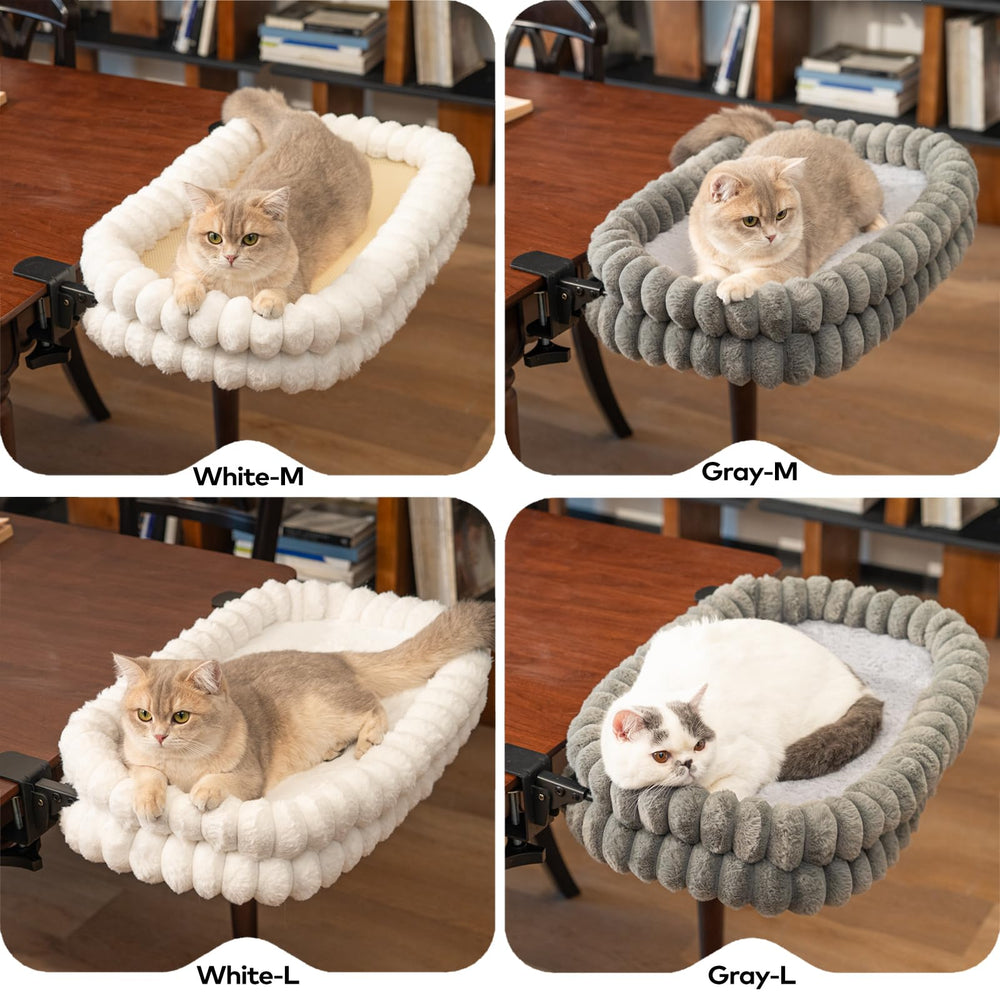 CHEERPALS cat desk bed in grey color complements modern workspaces.