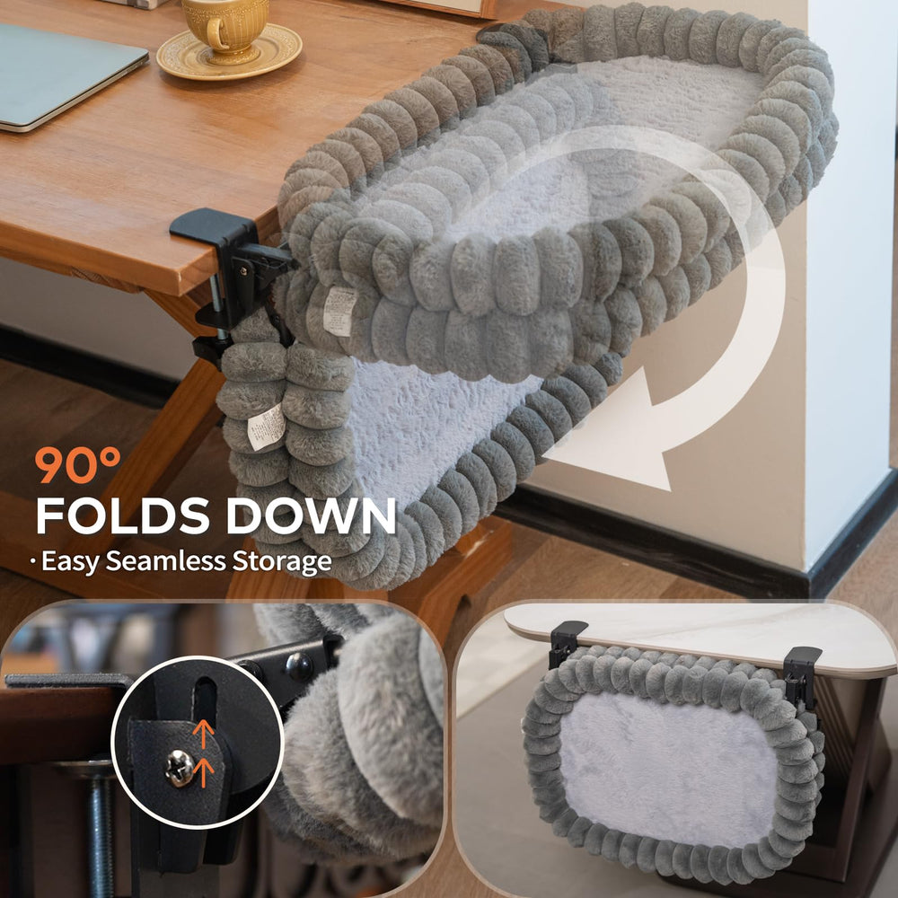 CHEERPALS cat desk bed raised edge support detail for neck comfort.