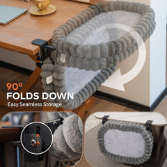 CHEERPALS cat desk bed raised edge support detail for neck comfort.
