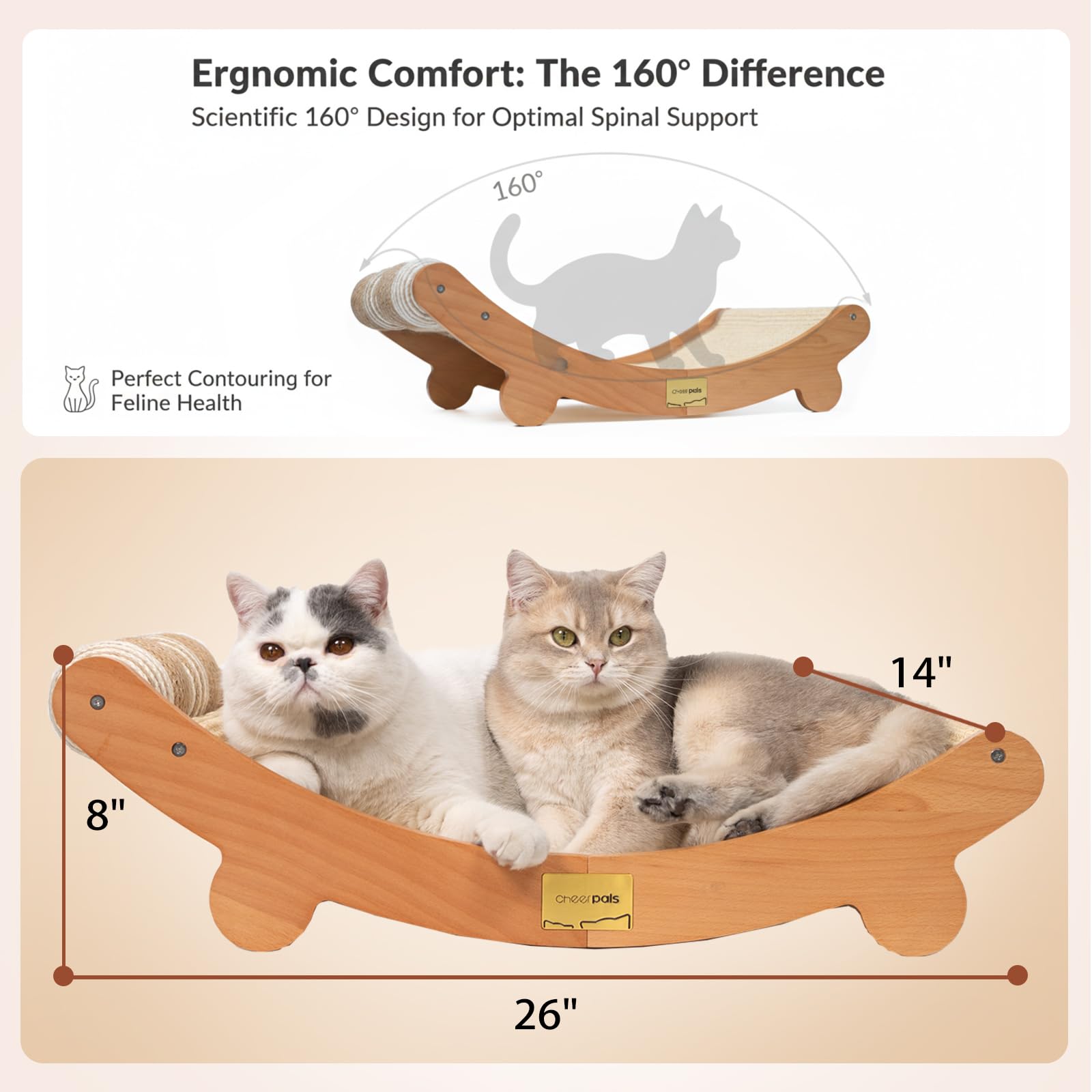 CHEERPALS large-cat-space: roomy design fits two cats comfortably.