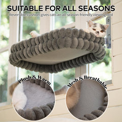 Folded storage mode of CHEERPALS window bed saves space when not in use.